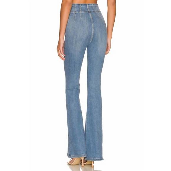 NEW FREE PEOPLE jayde flare jeans in sunburst - Picture 2 of 2